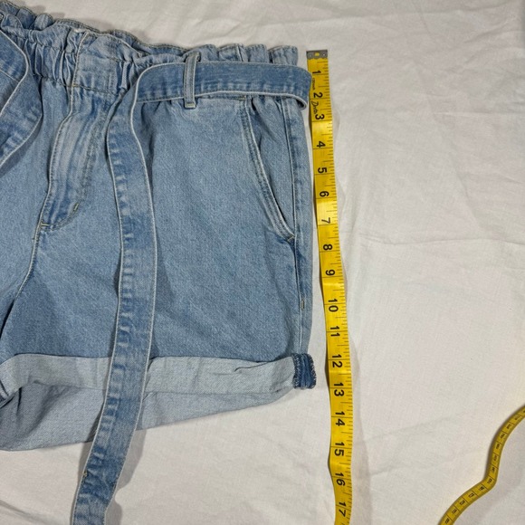Garage High waisted blue denim shorts w/ denim belt size 9 - Picture 6 of 9
